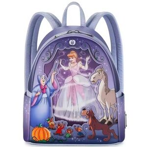 Disney Loungefly 100 Decades Cinderella Lenticular Mini Backpack NWT